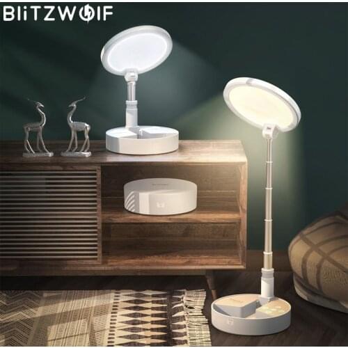 BlitzWolf BW-DLT1 8W Folding Desk Lamp Light 3000-5000K 3600mAh Battery 5 Level Brightness Desk Lamps Indoor Bedroom Lighting