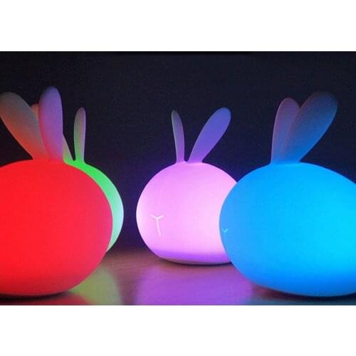 LED USB Rabbit Cartoon Decorative Lamp Touch Sensor Birthday Gift Dimmable Home Accessories