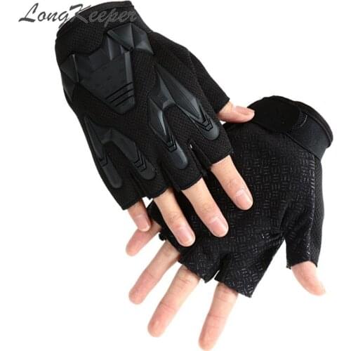 LongKeeper Army Training Tactical Gloves Camouflage Military Mittens Outdoor Fitness Men Anti-skid Women Half Finger Gloves