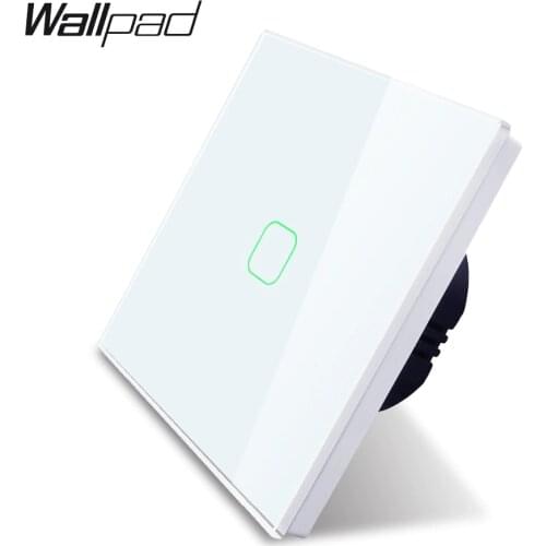 Wallpad K3 Capacitive 1 Gang Touch Dimmer Switch 4 Colors Tempered Glass Panel Wall Electrical Light Switch for UK EU