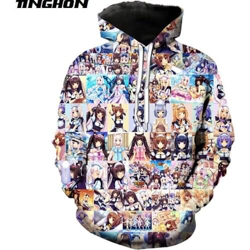 XS-7XL Anime Nekopara Hoodie Men Women 3D Print Chocola Vanilla Cute Girl Autumn Sportswear Casual Streetwear Tops