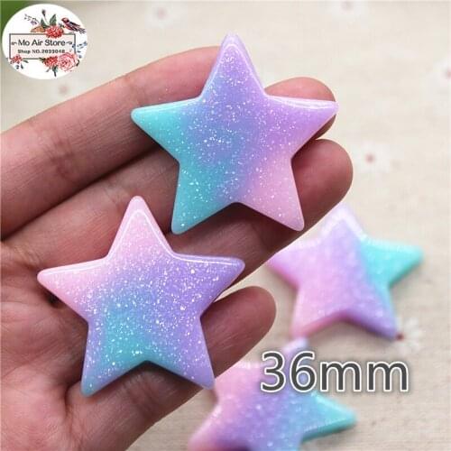 10pcs Star purple shiny Resin Flackback Cabochon Art Supply Decoration Charm DIY accessories craft