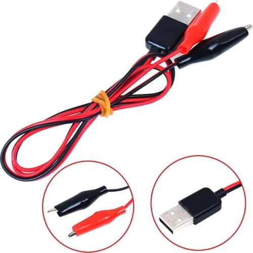 2pcs Alligator Test Clips Clamp To USB Male Connector Power Supply Adapter Wire 60cm