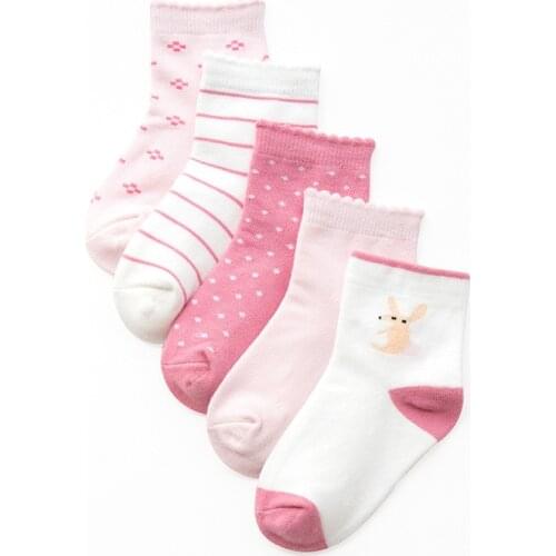 5 Pairs/Lot Childrens Soft Cotton Socks For Teens Boy Girl Baby Cute Cartoon Fashion Warm Socks Set 1-12Y Autumn Winter Kids CN