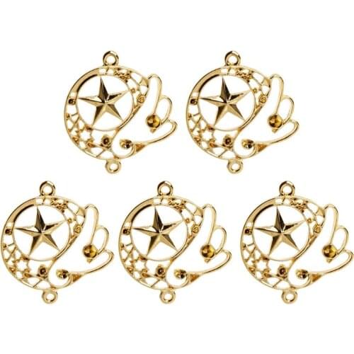 5Pcs Magic Wing Star Blank Resin Frame Pendant Open Bezel Setting Jewelry Making