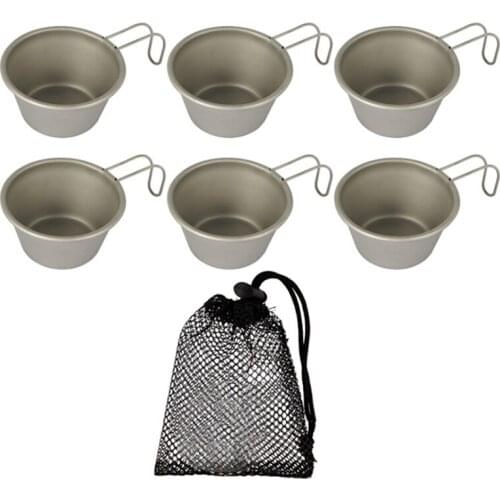 6PCS 50Ml Outdoor Small Wine Glass Portable Mountaineering Camping Barbecue Drinking Glass