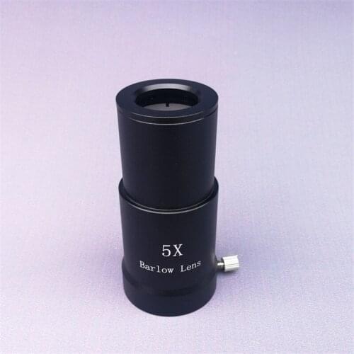 Astronomical Telescope Accessories 5 Times 5X Barlow Mirror Extender 1.25 Inch/3.17mm Metal