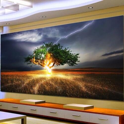 Lightning trees diamond embroidery full square round drill 5d diy diamond painting mosaic puzzle large size wall decor
