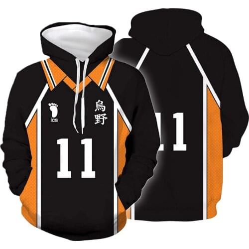 Anime Haikyuu Cosplay Costumes Haikyuu Hoodies Sweatshirts Hinata Shoyo Koukou High School Volleyball Club Hooded Costumes CS242