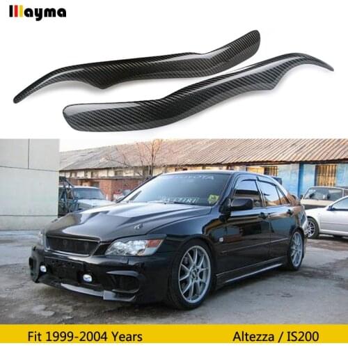 Carbon Fiber Car Headlight Eyebrow Cover Trim Sticker Head Lamp Eyelid For Lexus IS200 IS300 Altezza 1999 - 2004 2pcs