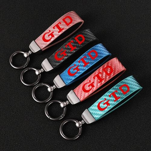 4S Carbon Fiber Leather Car KeyChain 360 Degree Rotating Horseshoe Key Rings for Golf GTD 7 MK7 MK2 MK3 MK4 MK6 MK5 GTI GTD Car