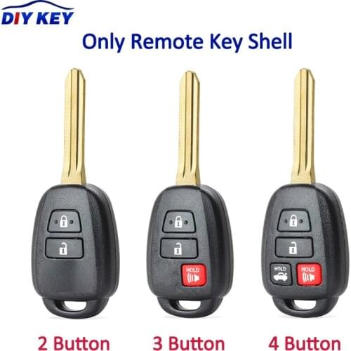 DIYKEY Remote Key Shell 2 / 2+1 3 / 3+1 4 Button Key Shell Case Fob Replacement for 2012 Toyota with TOY43 Blade