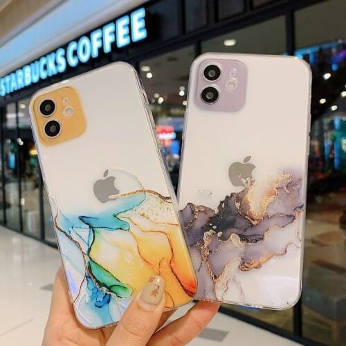 Case For IPhone 11 Pro Max 12 Mini Cover Watercolor Painting Case For Iphone XR X XS Max 7 8 Plus SE 2020 6 6S Clear TPU Funda