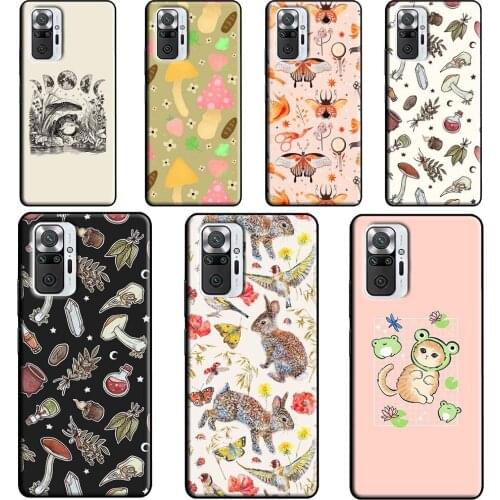 Cottagecore Frog Mushroom Moon Witchy Case For Xiaomi Redmi 9 9T 9C 8A 9A K40 Phone Cover For Redmi Note 10 9 Pro Note 8 8T 9S