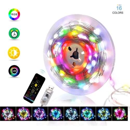 Home Decor RGB LED String Lights 5/10M Fairy Light 16 Colors LED Festoon Room Indoor Garden Christmas Decoration with Remote