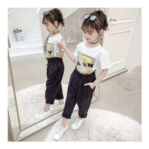 Children Girl Pants 2019 Fashion Elastic Ruffle Waist Belted Khaki Baggy Trousers Elegant Pants Girl Kids Clothes 6 8 10 12 Year