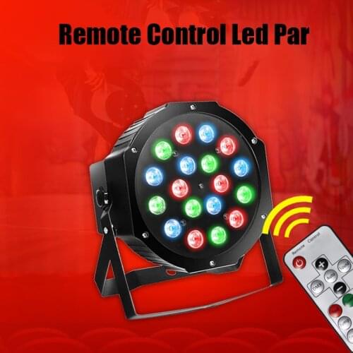Remote Control Dj Led Par Light 18pcs RGB LED Color Change Lite Fog Machine Stage Lighting Wedding Disco KTV Club