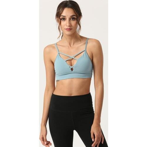 Women Sports Yoga Bra Gym Fitness Padded Gather Sexy Workout Running Vest Push Up Breathable Shockproof Girls Gymnastics Bra Top