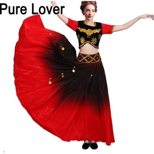 FEECOLOR Flamenco Dance Performance Clothes Jacket Skirt Spanish Style Ladies Vestido 360 Degrees