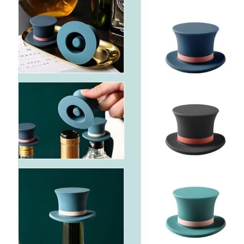 Sparkling Water or Beverages Sealing Stopper, Creative Silicone Wine Stopper for Household Champagne Using