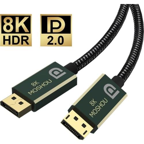 DisplayPort 2.0 Cable 8K 60Hz 4K 144Hz 77.4Gbps Display Port Adapter For Video PC Laptop TV RTX 3080 DP 2.0 to DP Wire