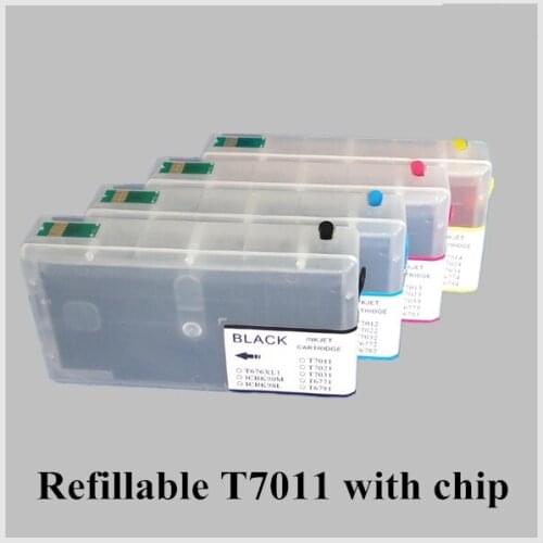 INK WAY 4x T7011-T7014 Chipped Cartridges for Epson WorkForce Pro WP-4015 4025 4095 etc.,full ink, ready to use