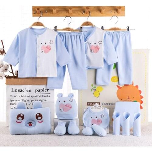 15 piece newborn baby set boy clothes 100% cotton infant suit baby girl clothes outfits pants baby clothing hat bib ropa de bebe
