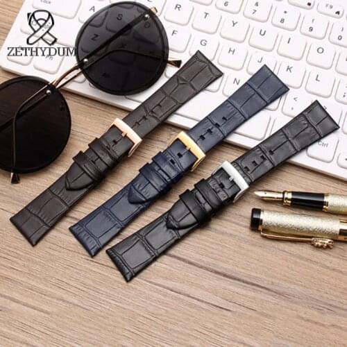Leather strap Male money for AR2500 2501 2502 2503 Needle buckle watch chain Universal 22mm genuine leather watchband black blue
