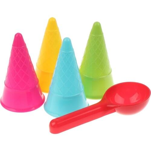 5 Pcs/lot Cute Ice Cream Cone Scoop Sets Beach Toys Sand Toy for Kids Children Educational Summer Play Set Game Gifts