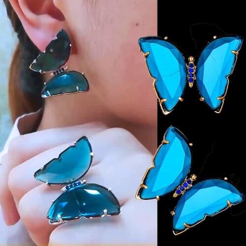 Missvikki New Hot Summer romance Butterfly Pendant Earrings for Noble Women Bridal Wedding Party Daily boucle d'oreille femme