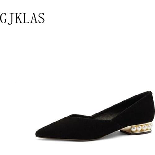 Pearl Dress Shoes Women Low Heels Weightlight Shallow Girls Heels Cute Pink Shoes Loafers Women Shoes for Wedding Pastel Heels