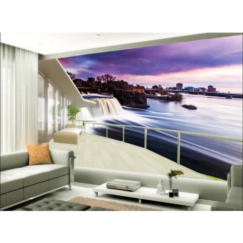 Wallpaper for 3d Landscape Waterfall Living Room TV Background Wall Paintings custom photo wallpaper 3d Home Decoration