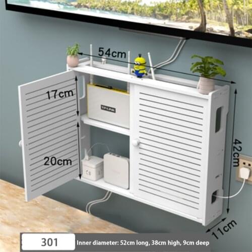 Extra Large Wireless Wifi Router Shelf Storage Box Cable Power Plus Wire Bracket WoodPlastic Wall Hanging Plug Board DIY Decor