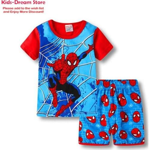 New Kids Boys And Girls Clothes Baby Pajamas Summer 2pcs/set Cotton Sleepwear Short Sleeve T-Shirt Pyjamas Suit