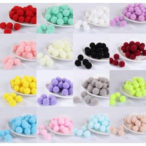 ISequins 20mm Pompoms Soft Round Shaped Pompon Fur Ball For Kids DIY Crafts Handwork Festival Garment Sewing Home Decoration