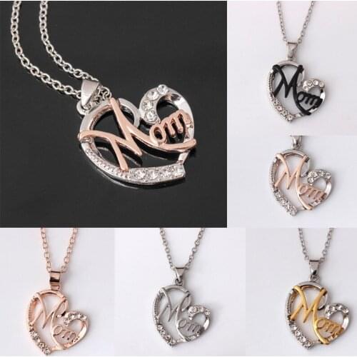 RONGQING 1pcs Wholesale Personalized Diamond Crystal Women Letter Necklace Morthers Day Necklace Hot 2020
