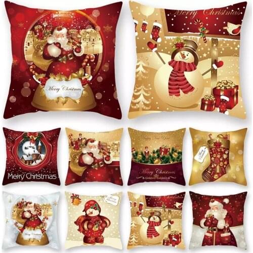 Christmas Cushion Cover Merry Christmas Decoration for Home 2020 Christmas Ornaments Xmas Gifts Navidad Noel Happy New Year 2021