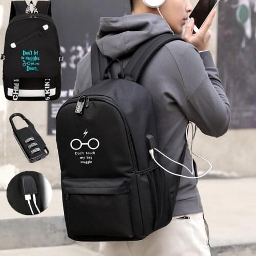 IMIDO School Students Backpacks Large Capacity Usb Charging Black Bags For Teenagers New Travel Bag Laptop Shoulders Backpack