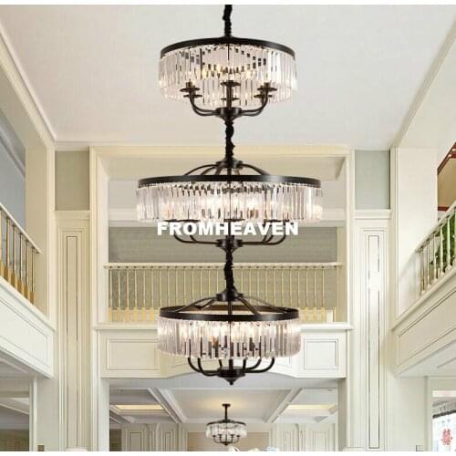 Modern Vintage Pendant Lamp D60cm H160cm Chandelier Modern E14 Crystal Chandelier / Light / Lighting Fixture AC 100% Guaranteed