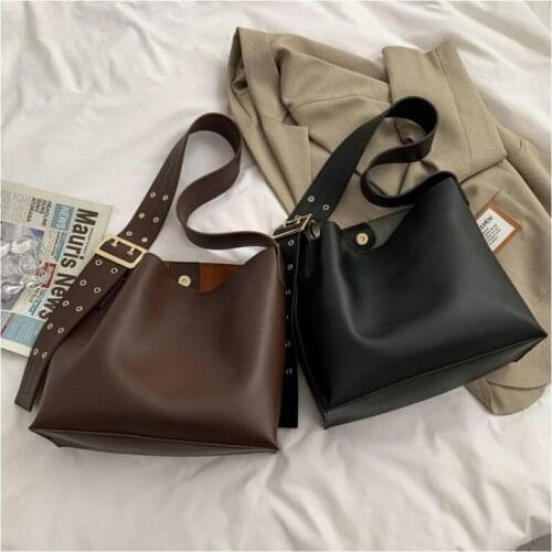 Retro PU Leather Shoulder Bag for Women Fashion Messenger Bag Female Large Capacity Crossbody Bags Designer Girl Ladies Handbag