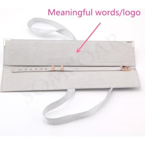 "PRESELL PRODUCT" Somsoar Jewelry 24.5*5.5cm Rectangle lint bag fit 21cm Mesh Bracelet Leather Wrap Bracelets Bangle