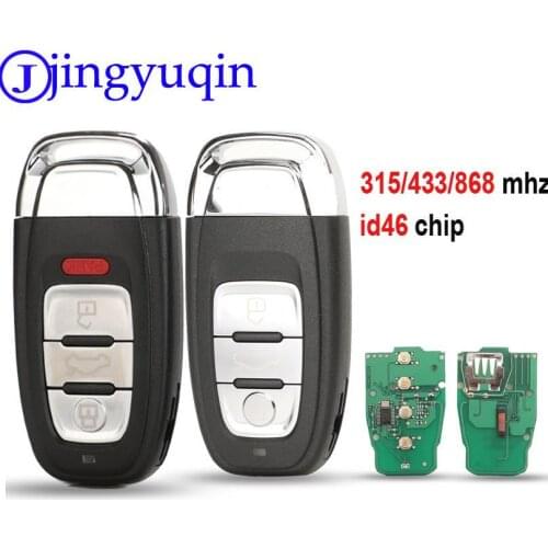 Jingyuqin 3 Buttons Remote Car Key Shell 315MHZ/433mhz/868MHZ For Audi A4L Q5 Remote System Smart Key