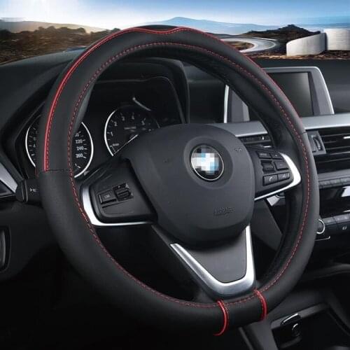 High quality Black Gray Beige PU Micro fiber Car Steering Wheel Cover 0907 for KIA, HYUNDAI, TOYOTA, HONDA, RIO; LADA