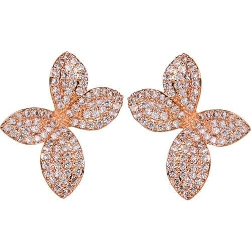 Bettyue Brand Fashion Charm AAA White Cubic Zircon Butterfly Two Colors Jewelry Earrings For Woman Elegance Wedding Party Gift
