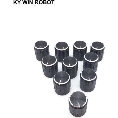 10pcs 15*17mm aluminum alloy potentiometer 15*17 knob rotation switch volume control knob black