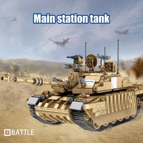 1687PCS Military Challenger 2 Main Battle Tank Model Building Blocks Sets For WW2 Army Soldier Figures Bicks Toys For Boys