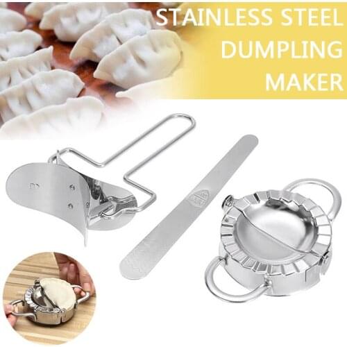 3Pcs Dumpling Mould Manual Dumpling Machine Stainless Steel Dumpling Maker Wraper Set Dough Presser Kitchen Baking Pastry Tools