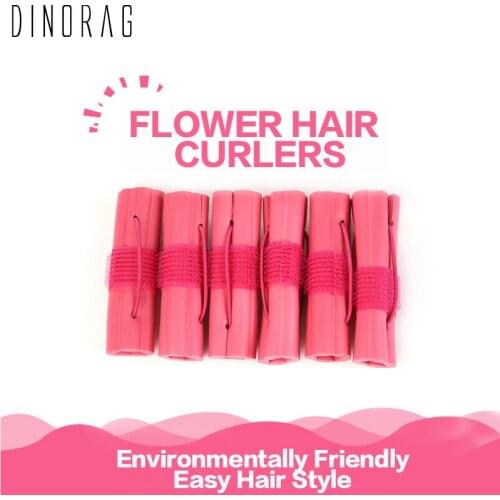 6Pcs Hair Curler For Sleep Flowers Soft Hair Curlers PU Sponge Self Stickers Big Wave DIY Hair Styling Tools