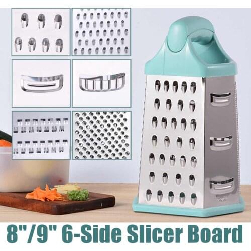 6-side Manual Vegetable Cutter Slicer Stainless Steel Grater for Kitchen Carrot Vegetable Tool Storage Box Random Color