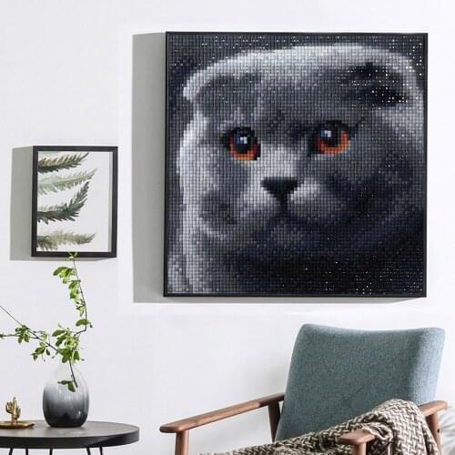 Lonely Blue Cat Special Shaped Diamond Embroidery Full Rhinestone 5D DIY Art Painting Cross Stitch Mosaic Home Decor